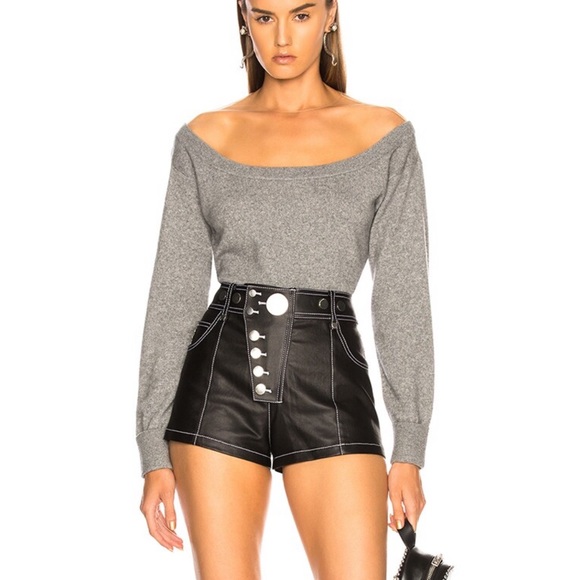 Alexander Wang black button snap shorts